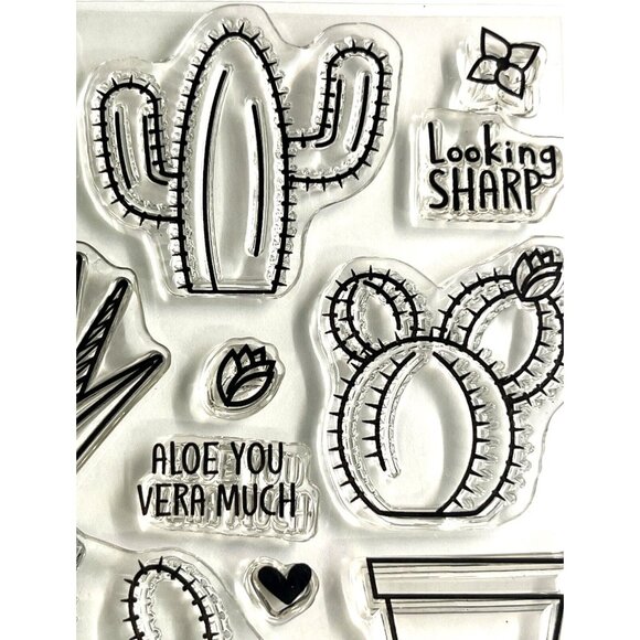May May Made It Stuck On You Clear  Stamp Cactus Plants Sentiments - Picture 4 of 5